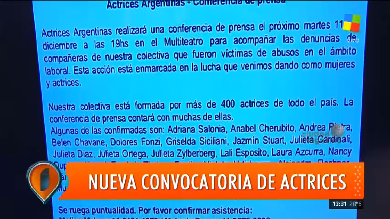 Actrices argentinas denunciarán públicamente a un actor por abuso sexual