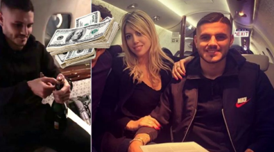 El millonario contrato que Wanda Nara le cerró a Mauro Icardi: festejo con champagne arriba de un jet privado