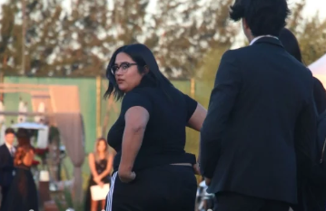 El curioso look de Rochi Rial en el casamiento de su padre