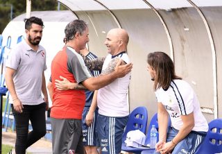 Sampaoli está en la practica del Rojo